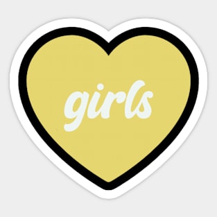 I Love Yellow Girls Sticker